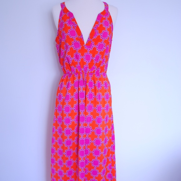 Banana Republic Dresses & Skirts - Banana Republic 4 Pink & Orange Maxi Dress